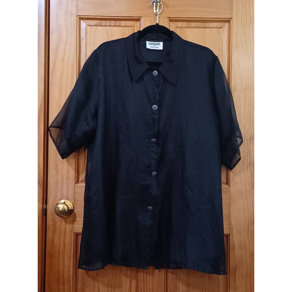 David Dart Tops - David Dart Shirt Women's 2X Vintage Silk Goth CuteGoth SoftGoth WhimsyGoth 90s